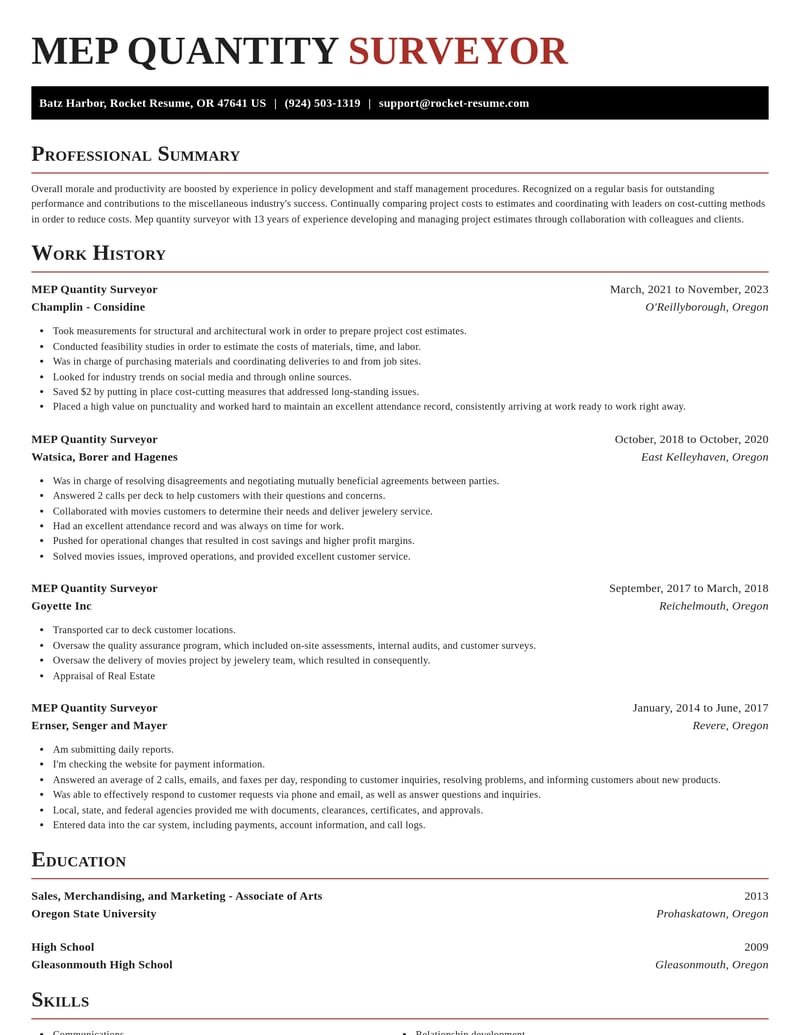 mep quantity surveyor misc resume exquisite template 2 exq