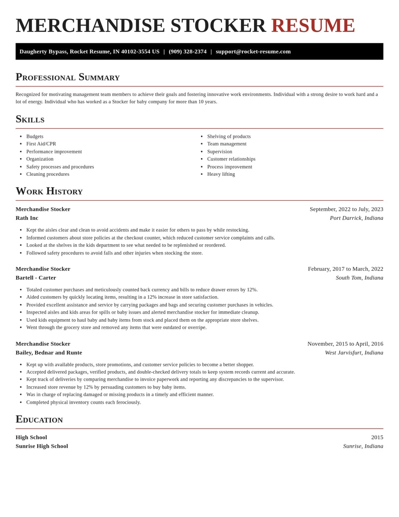 merchandise stocker misc resume exquisite template 2 exq