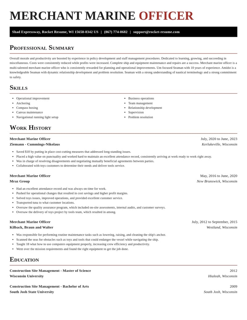 merchant marine officer misc resume exquisite template 2 exq