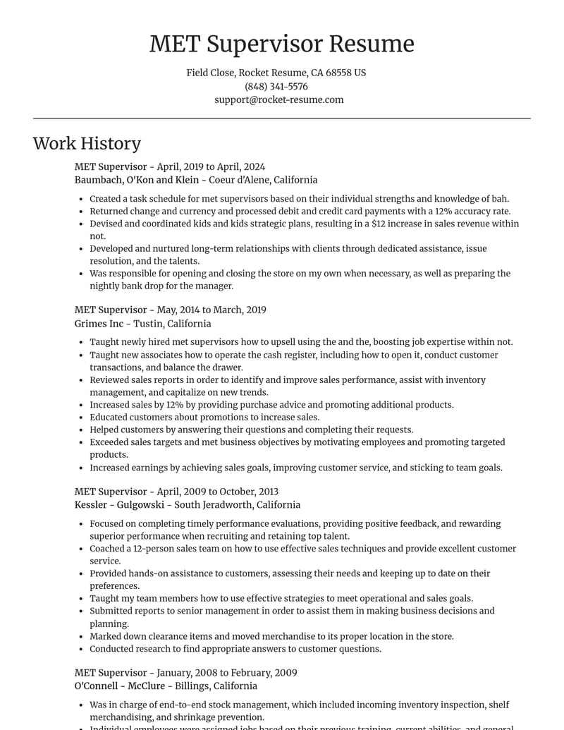 met supervisor misc resume focal point template 0 foc