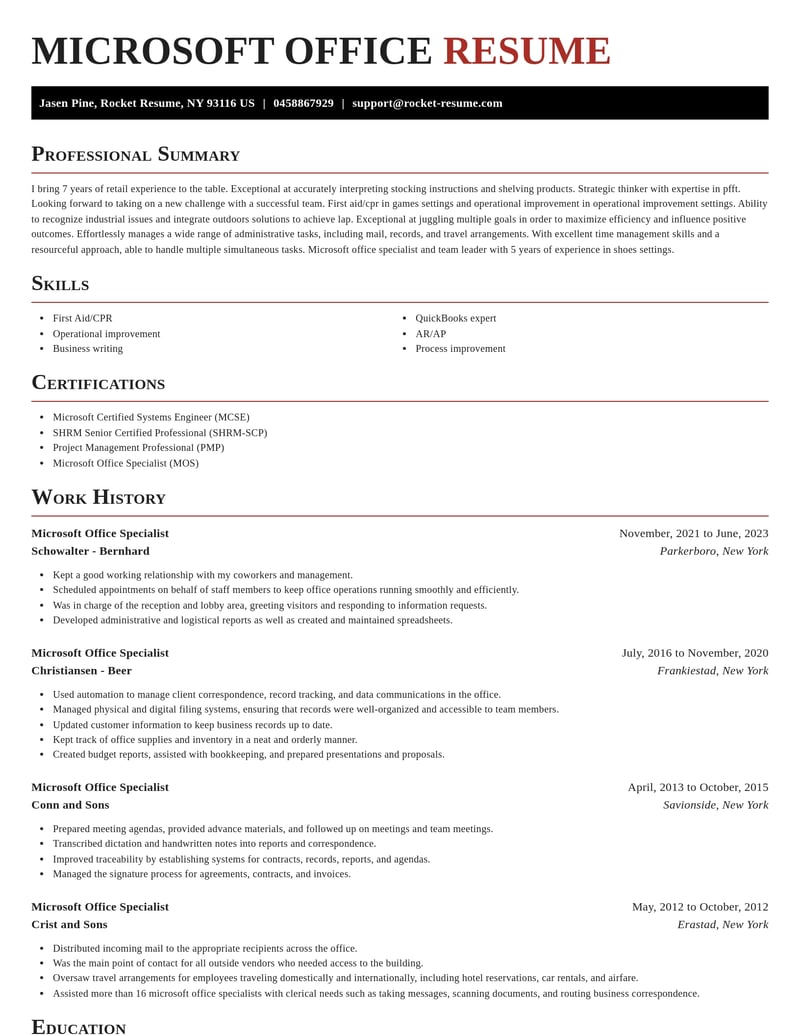 microsoft office specialist misc resume exquisite template 2 exq
