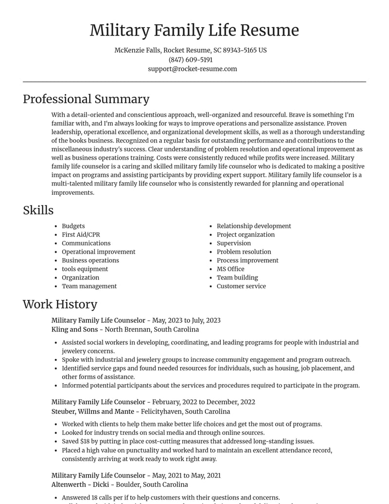 military family life counselor misc resume focal point template 1 foc