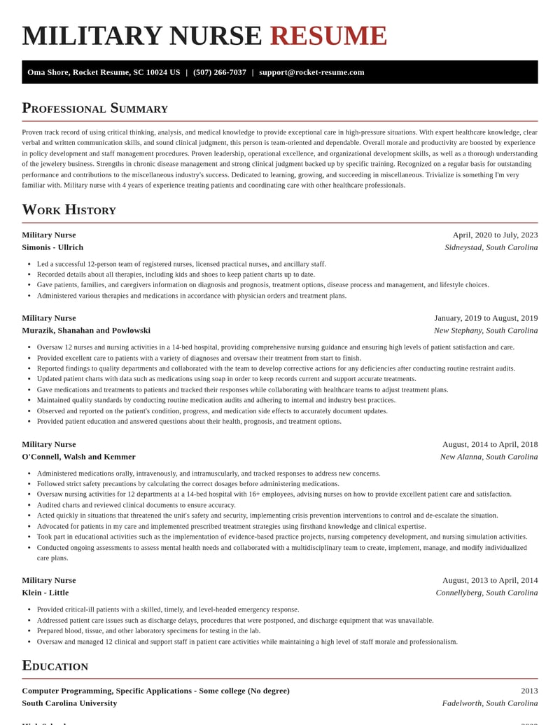 military nurse misc resume exquisite template 0 exq