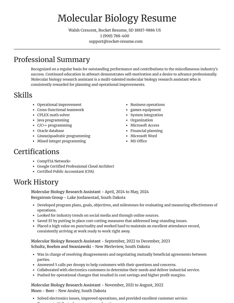 molecular biology research assistant misc resume focal point template 2 foc