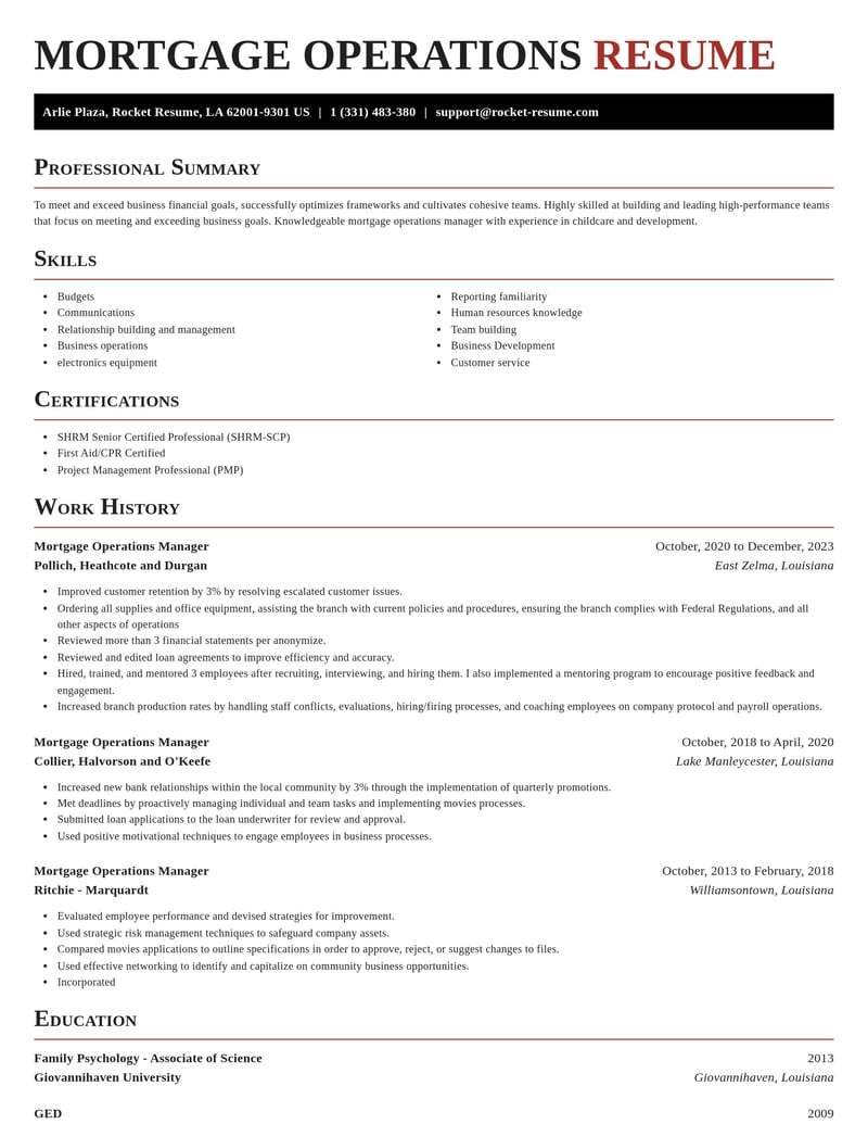 mortgage operations manager misc resume exquisite template 1 exq