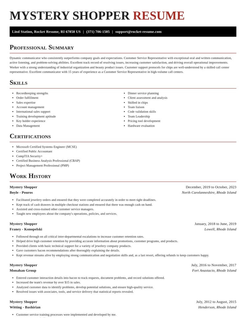 mystery shopper misc resume exquisite template 0 exq
