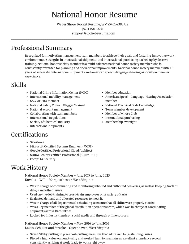 national honor society member misc resume focal point template 0 foc