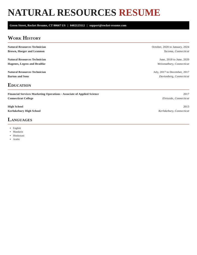natural resources technician misc resume exquisite template 2 exq