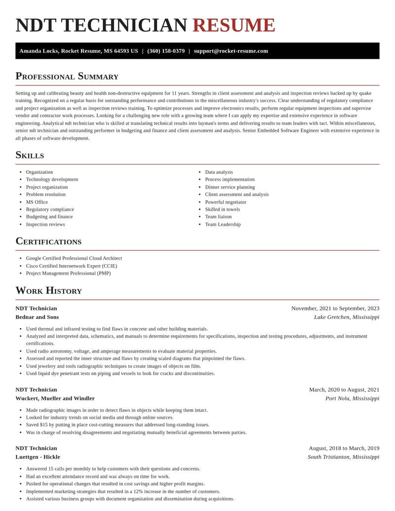 ndt technician misc resume exquisite template 0 exq