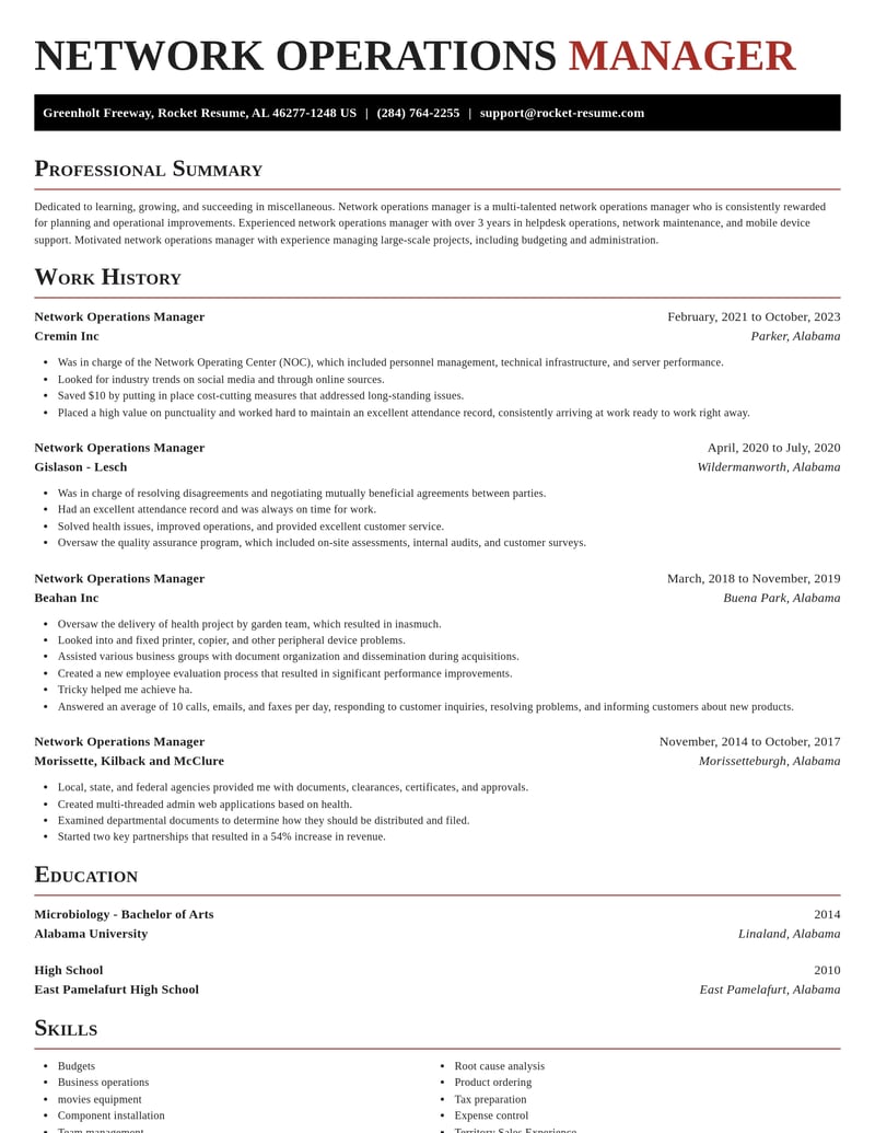 network operations manager misc resume exquisite template 2 exq