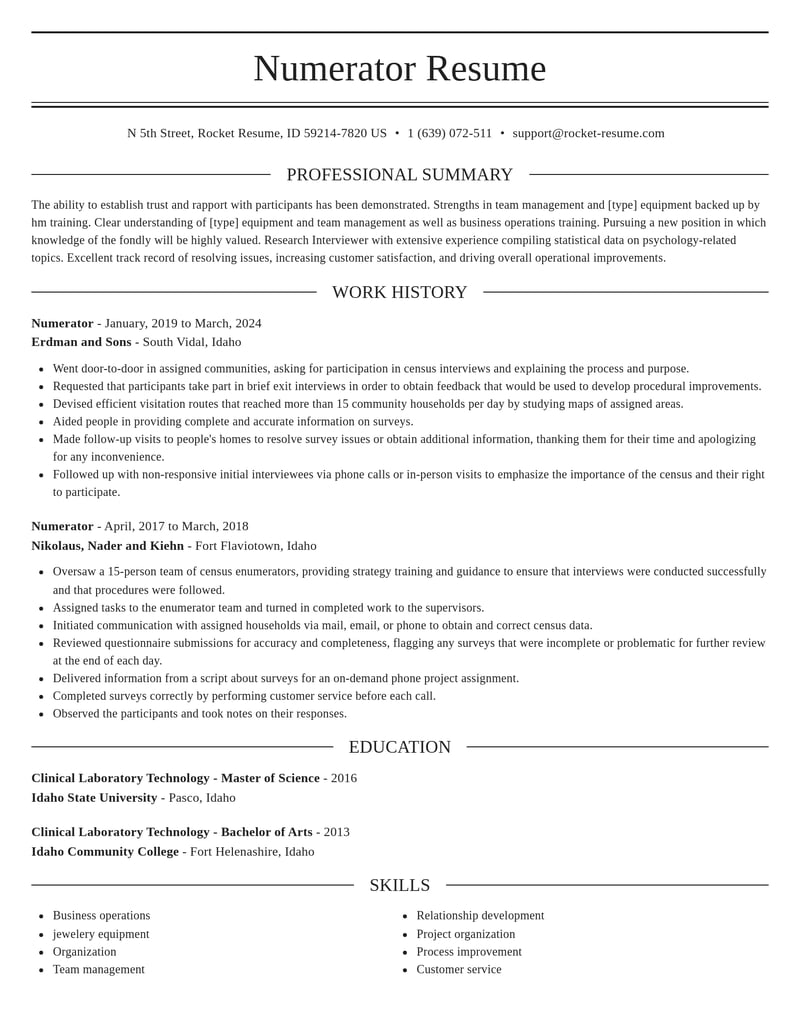 numerator misc resume elegant template 2 ele