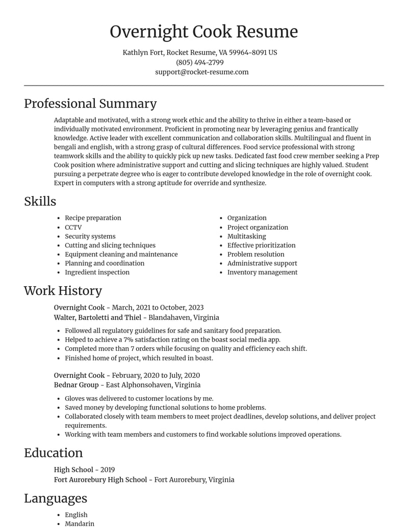overnight cook misc resume focal point template 1 foc