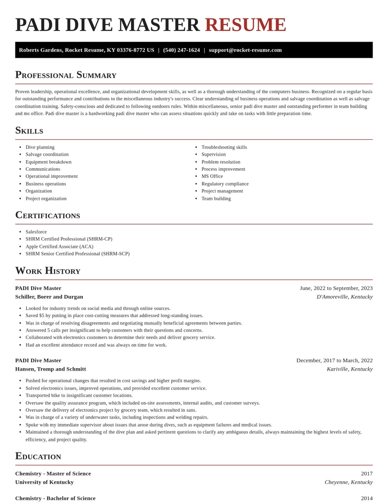 padi dive master misc resume exquisite template 0 exq