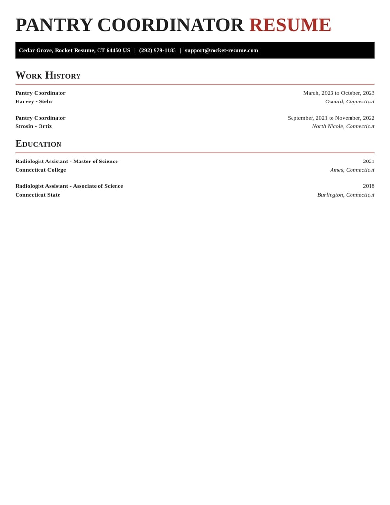 pantry coordinator misc resume exquisite template 0 exq