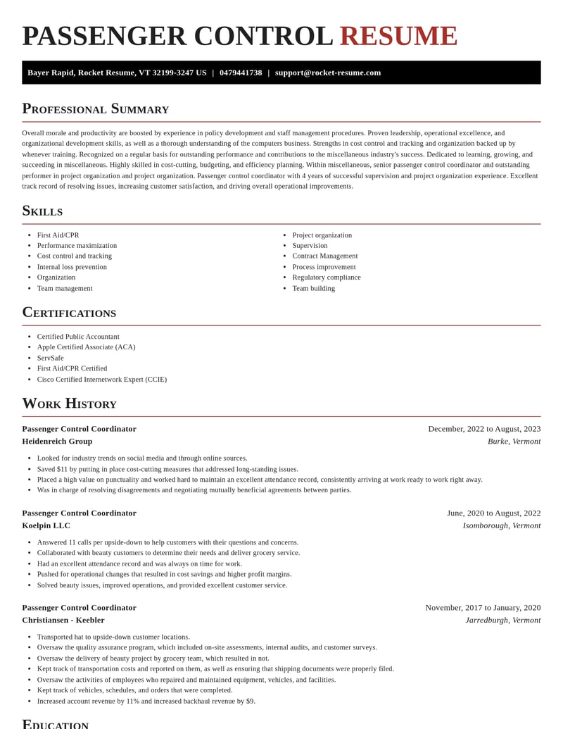 passenger control coordinator misc resume exquisite template 0 exq