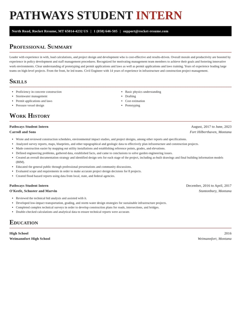 pathways student intern misc resume exquisite template 2 exq