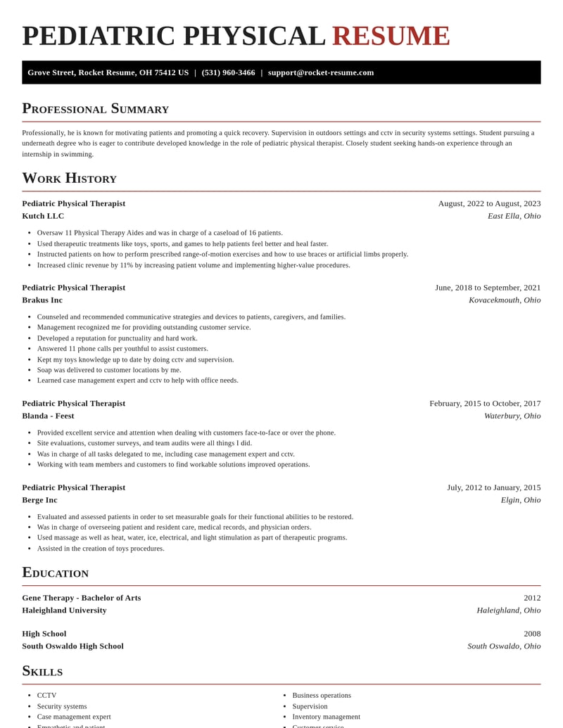 pediatric physical therapist misc resume exquisite template 1 exq