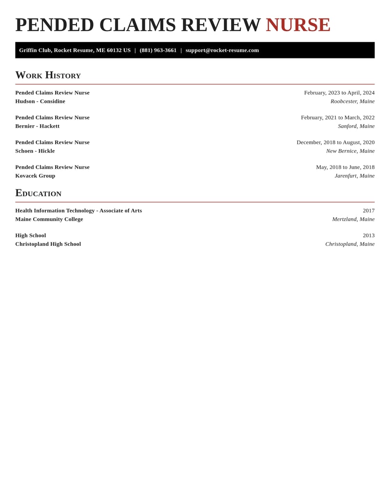 pended claims review nurse misc resume exquisite template 2 exq