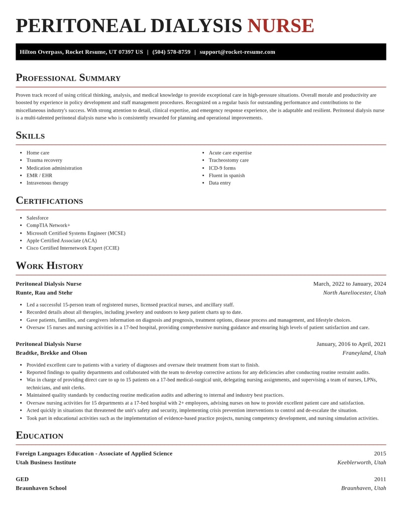 peritoneal dialysis nurse misc resume exquisite template 1 exq