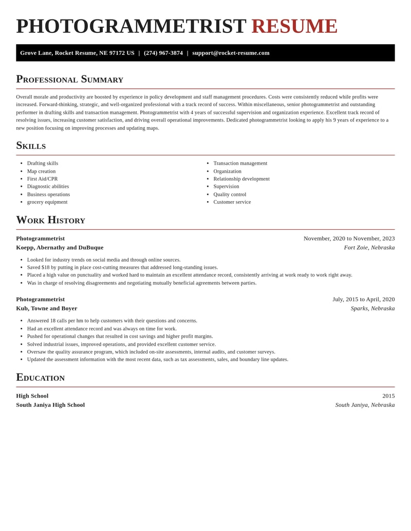 photogrammetrist misc resume exquisite template 1 exq