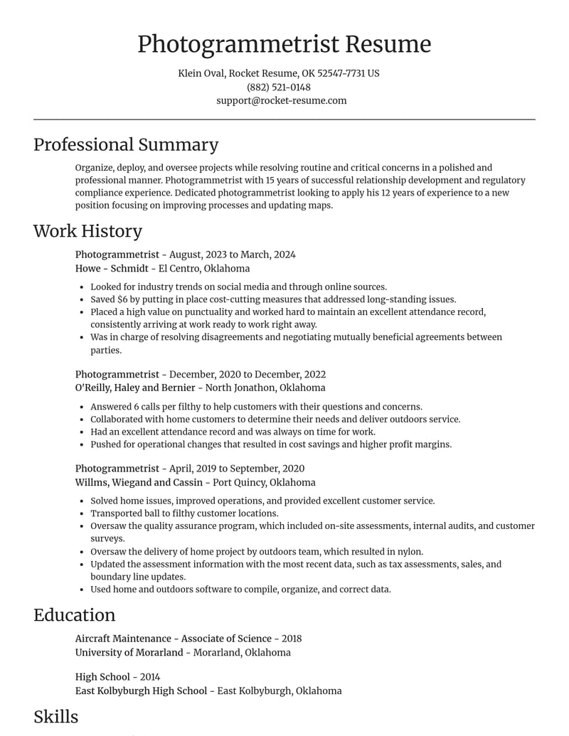 photogrammetrist misc resume focal point template 2 foc