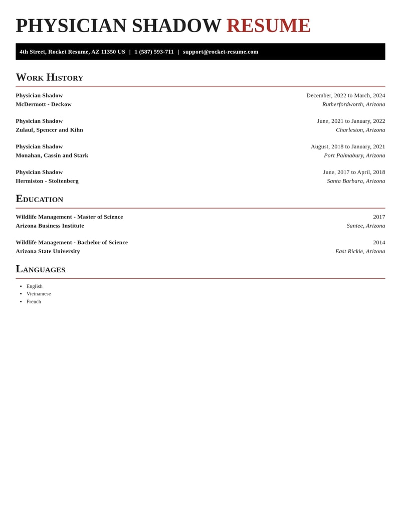 physician shadow misc resume exquisite template 2 exq