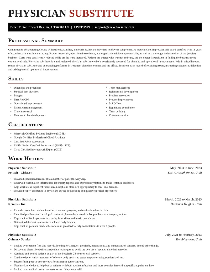 physician substitute misc resume exquisite template 2 exq