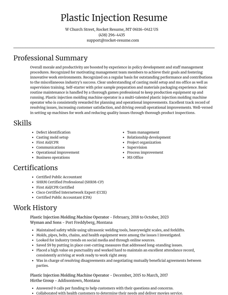 plastic injection molding machine operator misc resume focal point template 0 foc