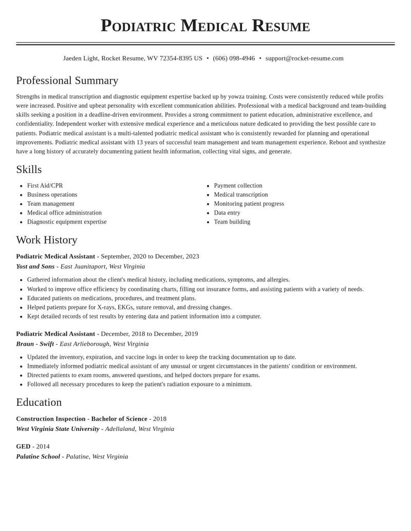 podiatric medical assistant misc resume classic template 2 cla
