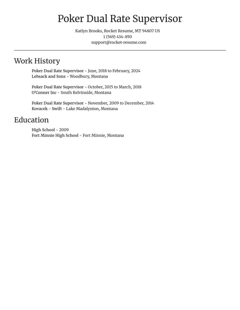 poker dual rate supervisor misc resume focal point template 1 foc