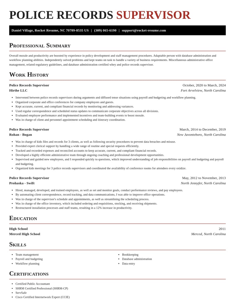 police records supervisor misc resume exquisite template 0 exq