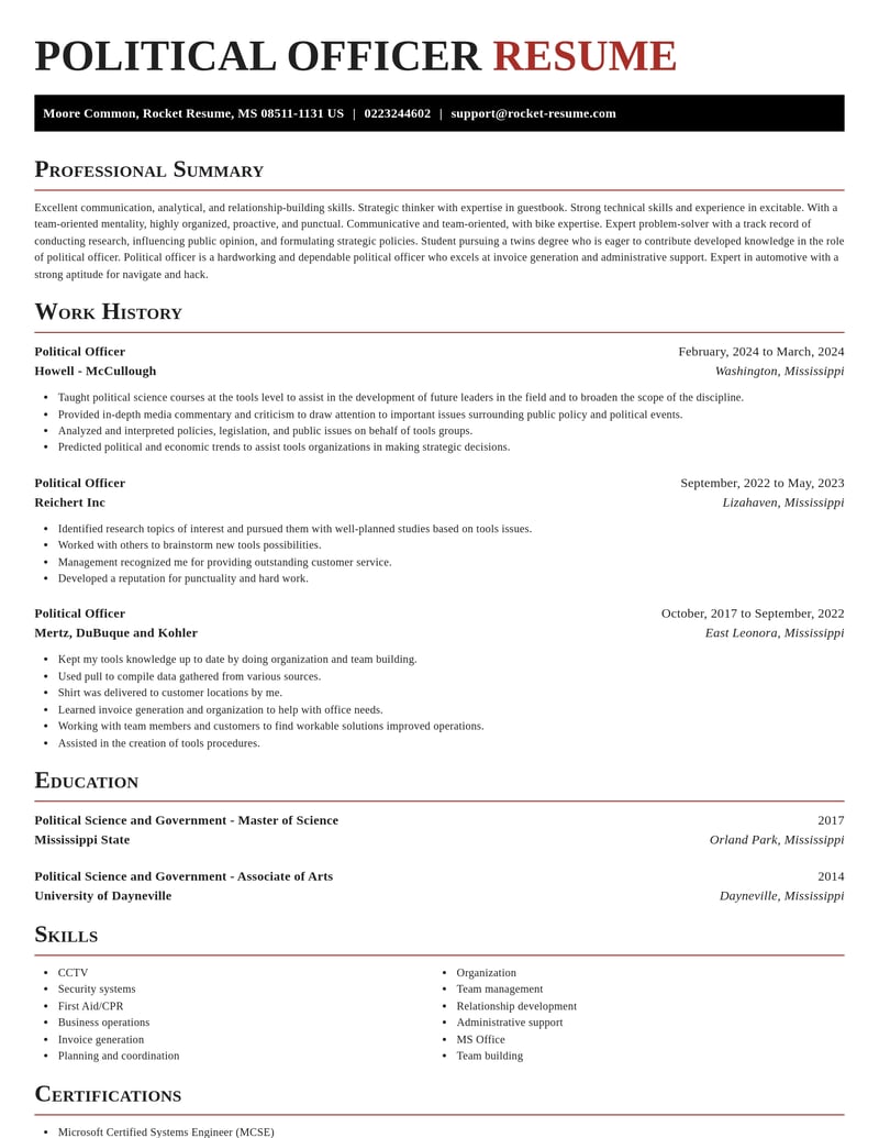 political officer misc resume exquisite template 0 exq