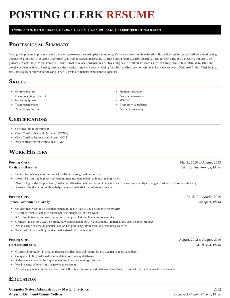 posting clerk misc resume exquisite template 2 exq