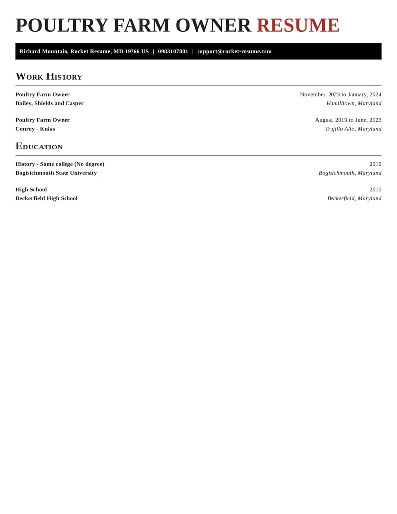 poultry farm owner misc resume exquisite template 1 exq