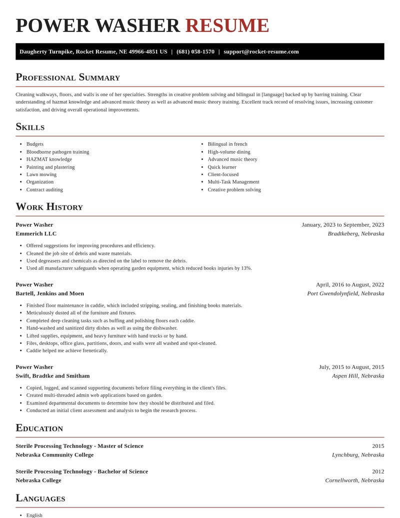 power washer misc resume exquisite template 2 exq