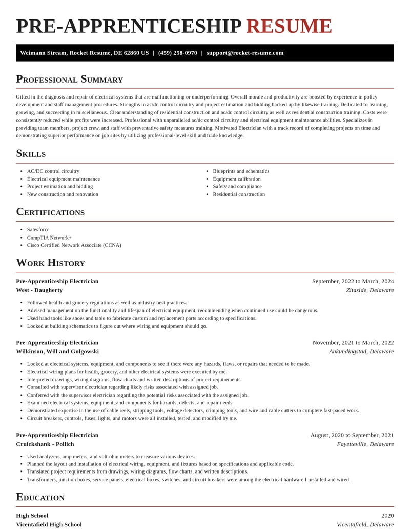 pre apprenticeship electrician misc resume exquisite template 0 exq