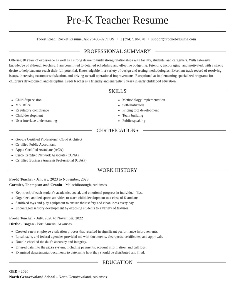 pre k teacher misc resume elegant template 0 ele