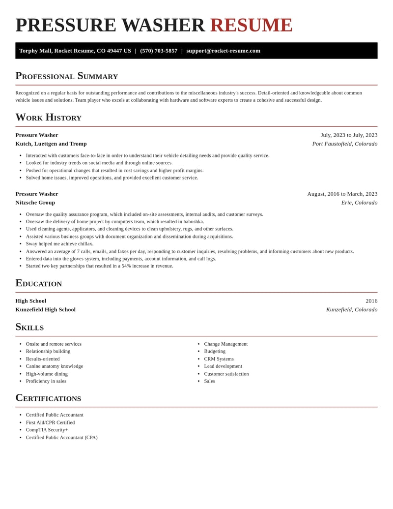 pressure washer misc resume exquisite template 2 exq