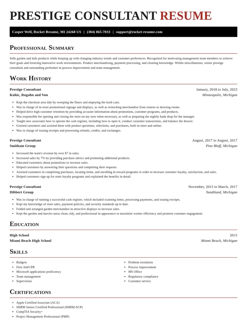 prestige consultant misc resume exquisite template 1 exq