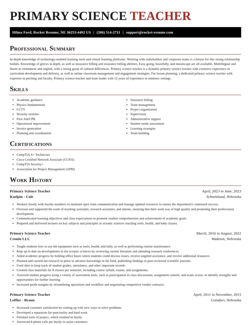 primary science teacher misc resume exquisite template 0 exq