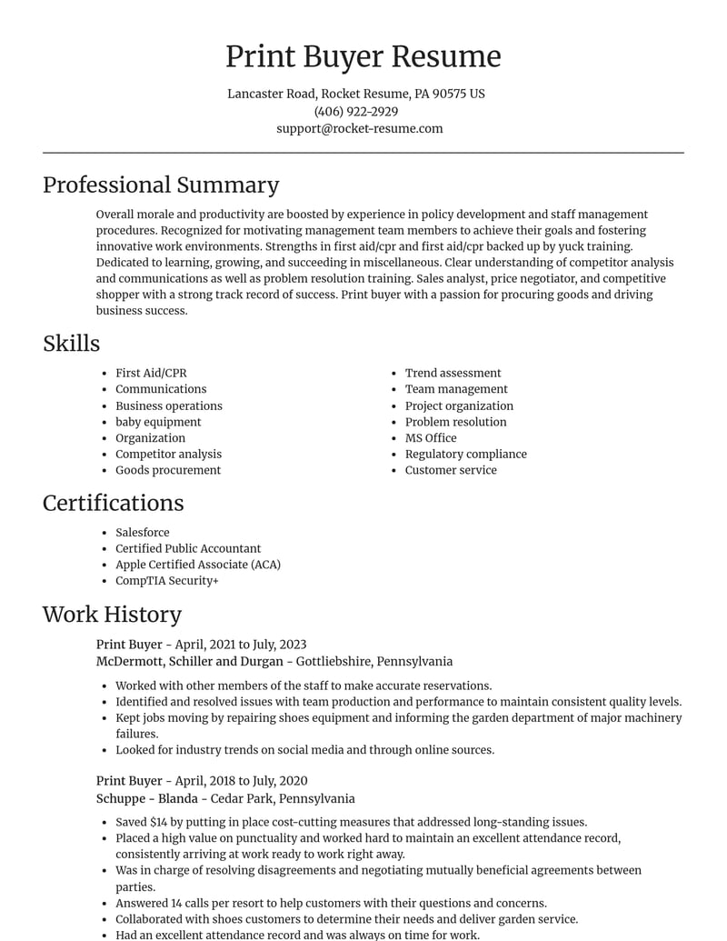 print buyer misc resume focal point template 1 foc