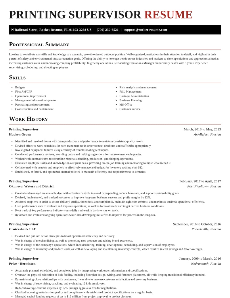 printing supervisor misc resume exquisite template 0 exq