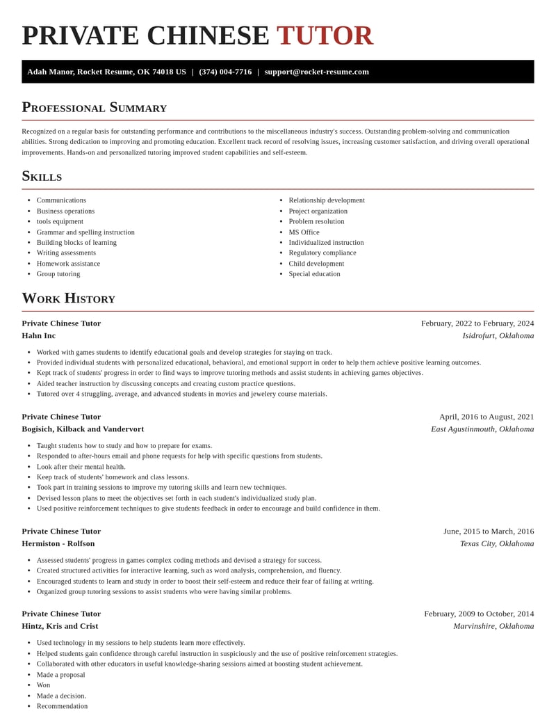 private chinese tutor misc resume exquisite template 2 exq