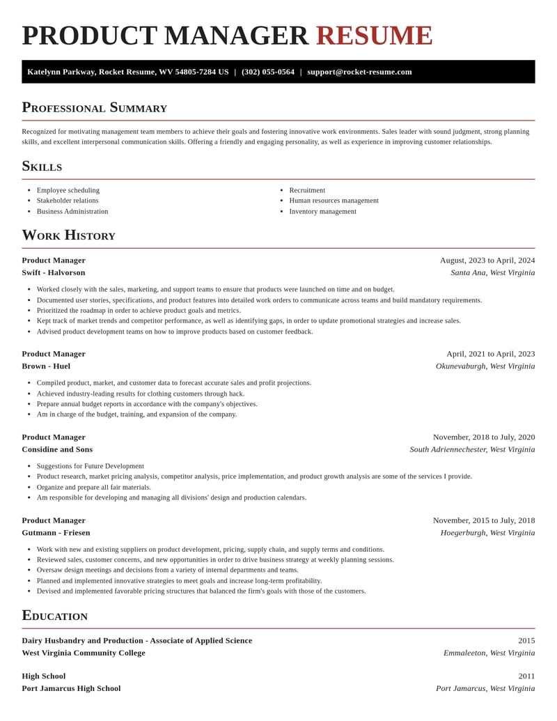 product manager misc resume exquisite template 2 exq