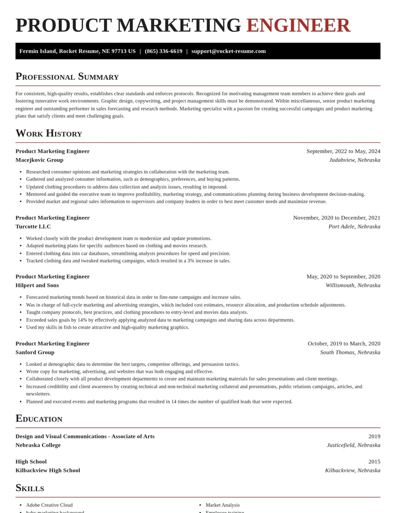 product marketing engineer misc resume exquisite template 0 exq
