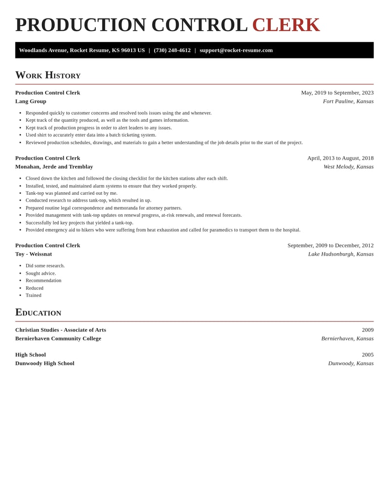production control clerk misc resume exquisite template 0 exq