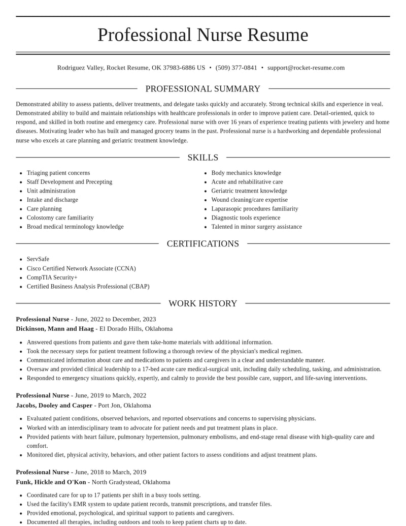 professional nurse misc resume elegant template 0 ele