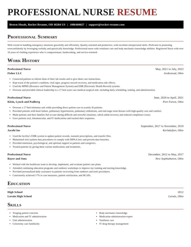 professional nurse misc resume exquisite template 2 exq