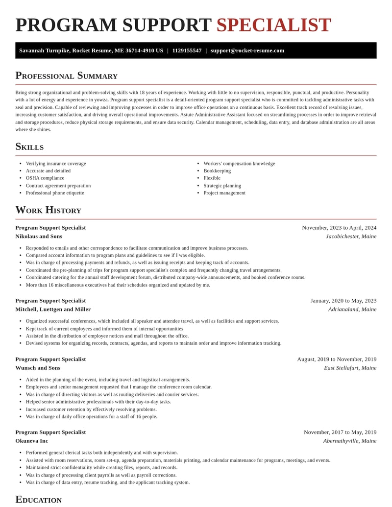 program support specialist misc resume exquisite template 1 exq