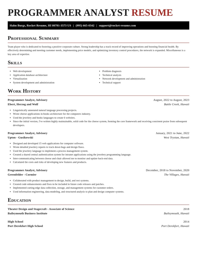 programmer analyst advisory misc resume exquisite template 2 exq
